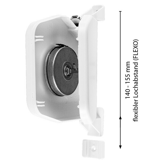 Schellenberg Aufschraubwickler Flexo140 x 25 x 165 mm, Geeignet für: Rollladen-Mini-Systeme, Weiß Sketch