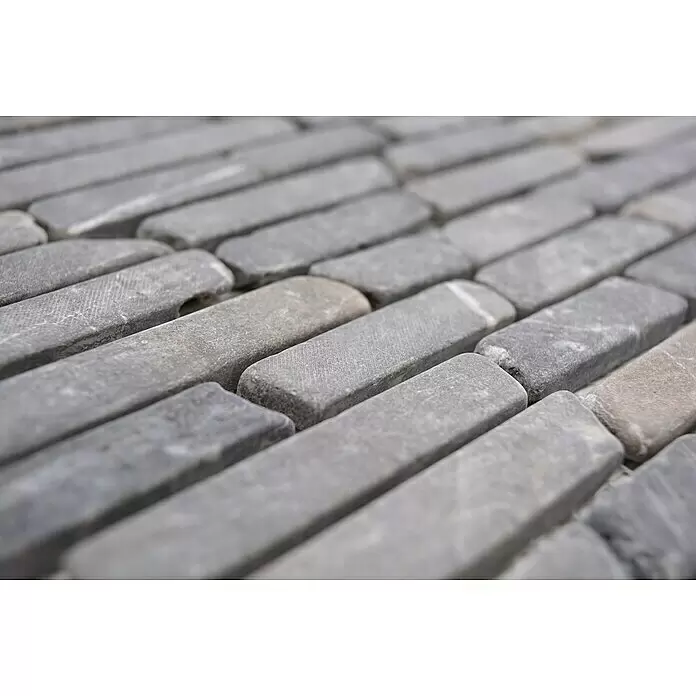 Mosaikfliese MOS BRICK 125 - 30,5 x 30,5 cm, Schwarz, Matt - Detailaufnahme