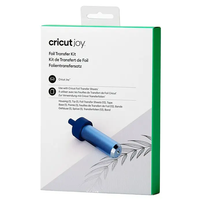 Cricut Joy Plotter-Werkzeug Folientransfer-Werkzeug - Passend für: Cricut Joy Schneideplotter - Produktverpackung des Cricut Joy Folientransfer-Kits mit dem Werkzeug und der Aufschrift "Foil Transfer Kit".