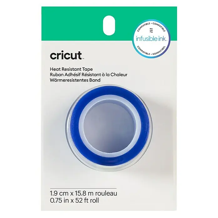 Cricut Klebeband Heat Resistant - 15,8 m x 1,9 cm - Cricut Hitzebeständiges Klebeband: Zuverlässiger Helfer für Ihre Bastelprojekte mit Infusible Ink, 1.9 cm x 15.8 m Rolle.