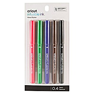 Cricut Filzstift-Set Fine Pen Infusible Ink (Pflaume/Pfauenblau/Dunkelrosa/Olive/Bordeaux, 0,4 mm)