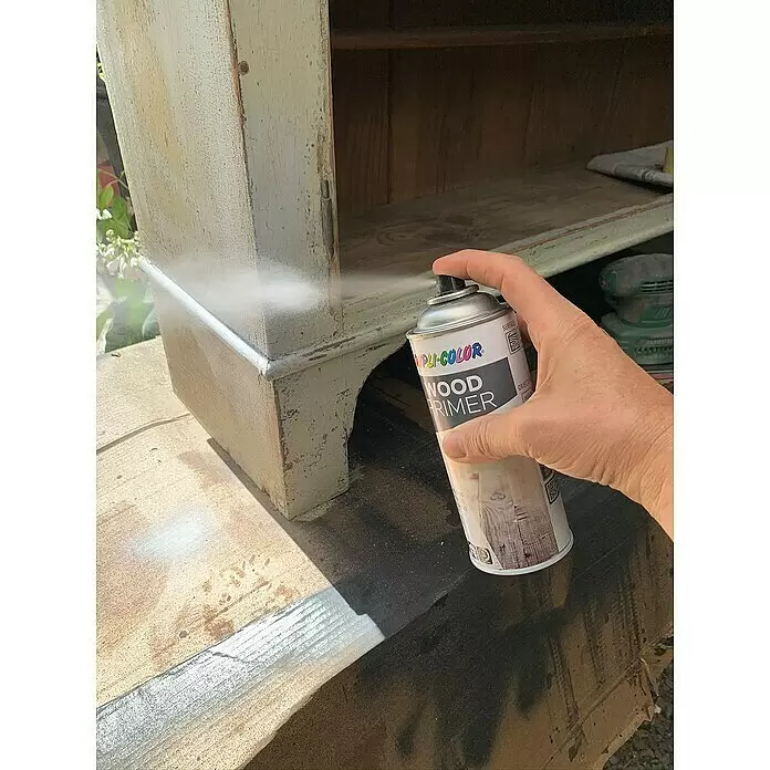 Dupli-Color Basic Holzgrundierung Wood Primer - Grau, 400 ml - Anwendungsbeispiel