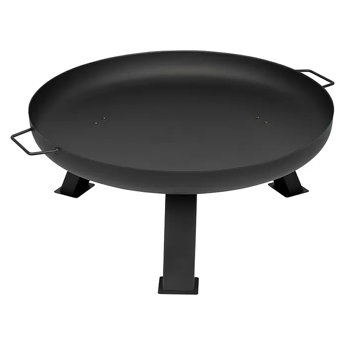 Tepro Feuerschale Reno - Durchmesser: 80 cm, Stahl - Schwarze Feuerschale aus Metall mit stabilen Füßen und Griffen für Garten und Terrasse. Ideal für gemütliche Abende im Freien.