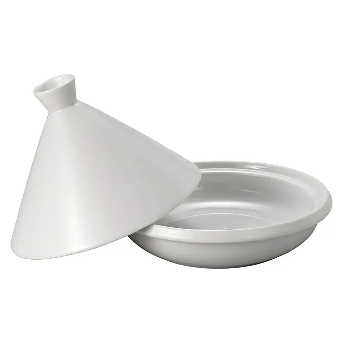Tepro Grillpfanne Tajine - Ø x H: 35 x 23,5 cm, Keramik - Eine weiße Tajine mit Deckel, ein traditionelles nordafrikanisches Kochgeschirr, ideal zum Schmoren von Gerichten.