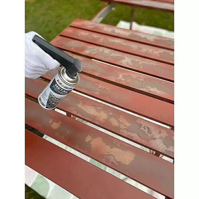 Dupli-Color Basic Metallgrundierung Metal Primer - Rotbraun, 400 ml, Matt - Anwendungsbeispiel