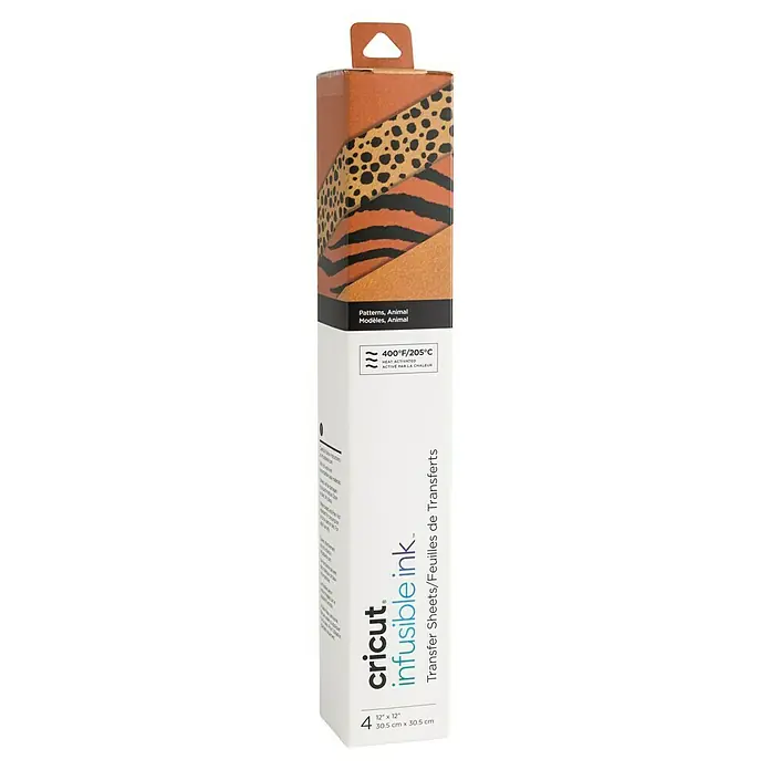 Cricut Transferfolie Infusible Ink - 4 Stk., Animal Prints, L x B: 30,5 x 30,5 cm - Cricut Infusible Ink Transferfolien mit Tiermuster. Ideal für kreative Projekte mit lebendigen, dauerhaften Designs auf Stoffen und Materialien.