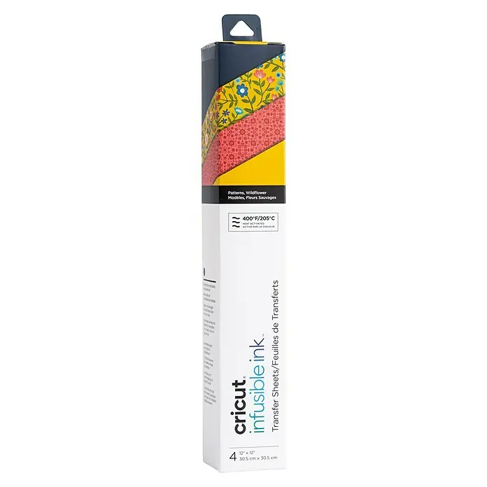 Cricut Transferfolie Infusible Ink4 Stk., Wildflower, L x B: 30,5 x 30,5 cm - Eine Packung Cricut Infusible Ink Transferfolien mit Wildblumenmuster, ideal für individuelle Textilprojekte und kreative Designs mit lebendigen Farben.