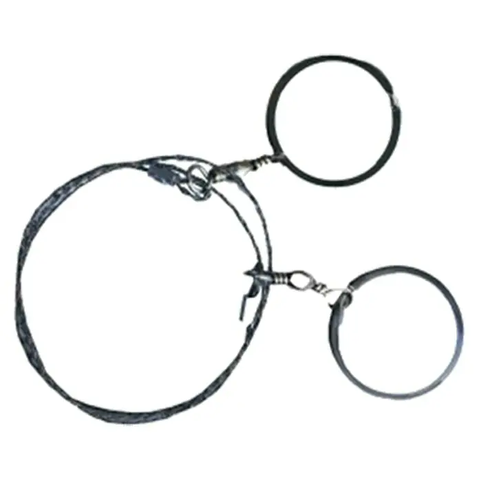 Heka Sägekordel - Länge: 695 mm, Stahl - Eine alte Zwickerbrille mit drei Ringen und einem komplexen Scharniermechanismus. Das antike Design ist auffällig.