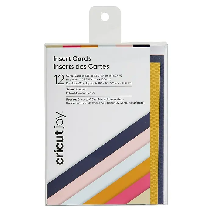Cricut Joy Einlegekarten-Set Insert Cards - 12 -tlg., Sensei Sampler, L x B: 15,9 x 11,4 cm - Cricut Joy Insert Cards "Sensei Sampler" mit 12 Karten, Einsätzen und Umschlägen in verschiedenen Farben für kreative Projekte.