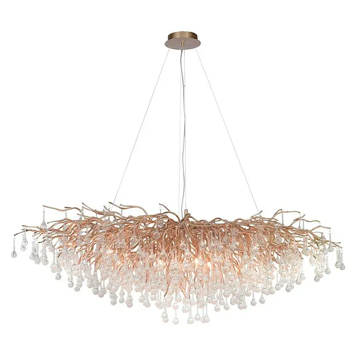Paul Neuhaus Lámpara colgante LED Icicle - 58 W, L x An x Al: 69,5 x 69,5 x 8,9 cm, Blanco, Blanco cálido - Elegante lámpara de techo con gotas de cristal decorativas, que difunde una luz cálida y acogedora. Perfecta para interiores estilosos.