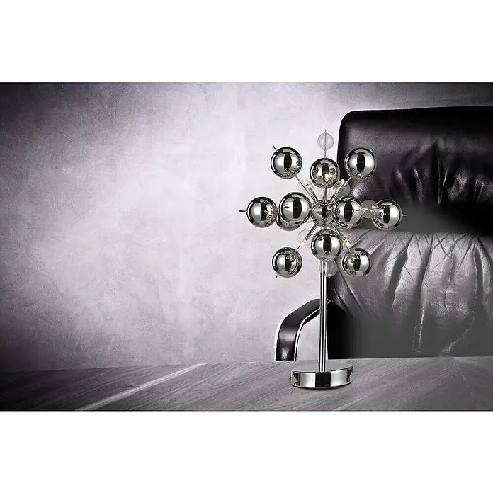 Näve Tischleuchte Explosion - 20 W, Chrom, G9 - Elegante Chrom-Tischleuchte im Sputnik-Design. Die moderne Lampe mit kugelförmigen Elementen ist ein Blickfang für jeden Raum.