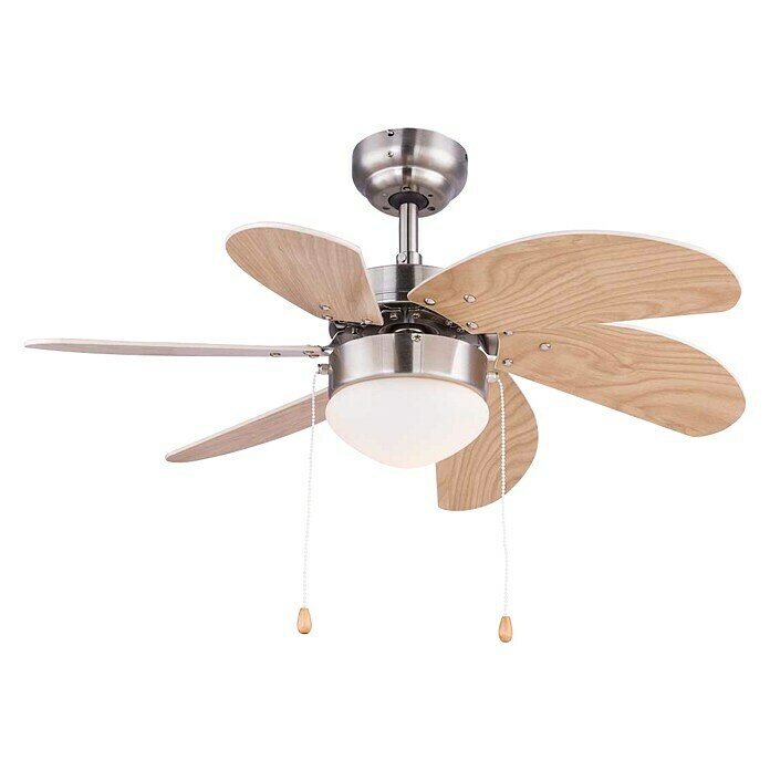 Globo Deckenventilator RivaldoDurchmesser: 78 cm, Nickel matt, 60 W Diagonal View