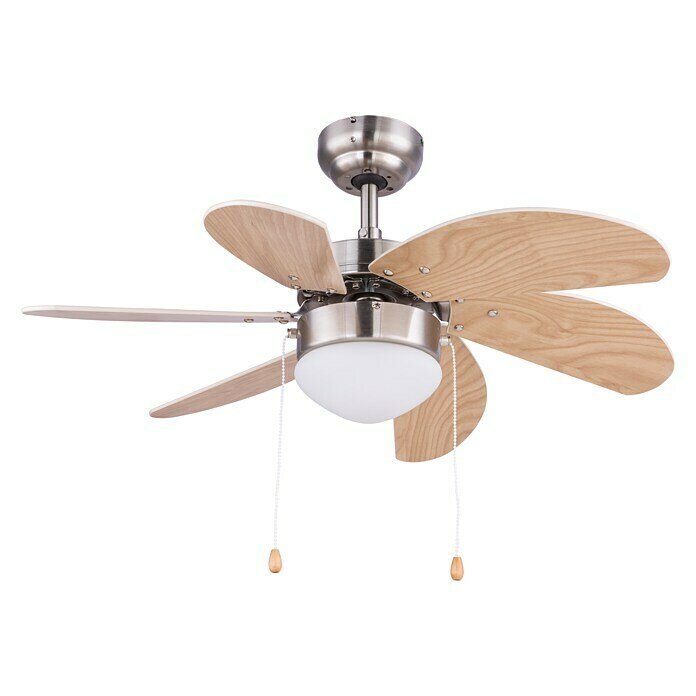 Globo Deckenventilator RivaldoDurchmesser: 78 cm, Nickel matt, 60 W Diagonal View