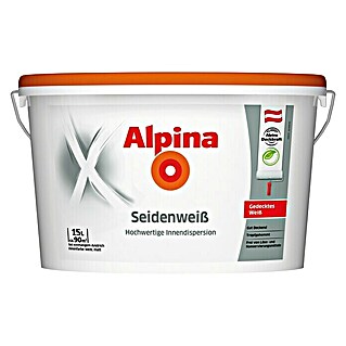 Alpina Wandfarbe Seidenweiß (Weiß, 15 l, Seidenmatt)