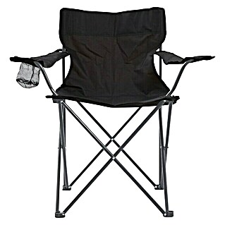 Silla de camping (L x An x Al: 50 x 83,5 x 80 cm, Negro)