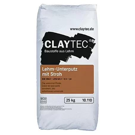 Claytec  Lehm-Unterputz mit Stroh