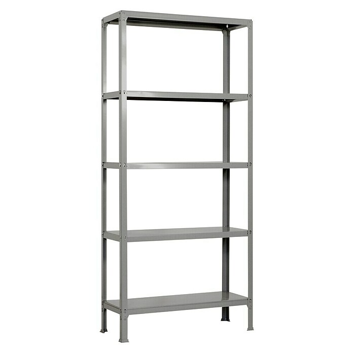 Simonrack Simonhome Metallregal (L x B x H: 30 x 80 x 180 cm, Traglast: 150 kg/Boden, Anzahl Böden: 5 Stk., Grau)