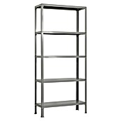 Simonrack Simonhome Metallregal (L x B x H: 30 x 80 x 180 cm, Traglast: 150 kg/Boden, Anzahl Böden: 5 Stk., Grau)