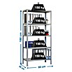 Simonrack Simonhome Metallregal (L x B x H: 30 x 80 x 180 cm, Traglast: 150 kg/Boden, Anzahl Böden: 5 Stk., Grau)