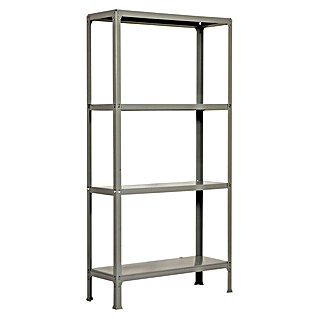Simonrack Simonhome Metallregal Click Metall Plus (H x B x T: 160 x 100 x 36 cm, Traglast pro Boden: 150 kg, Anzahl Böden: 4 Stk., Stecken, Grau/Grau)