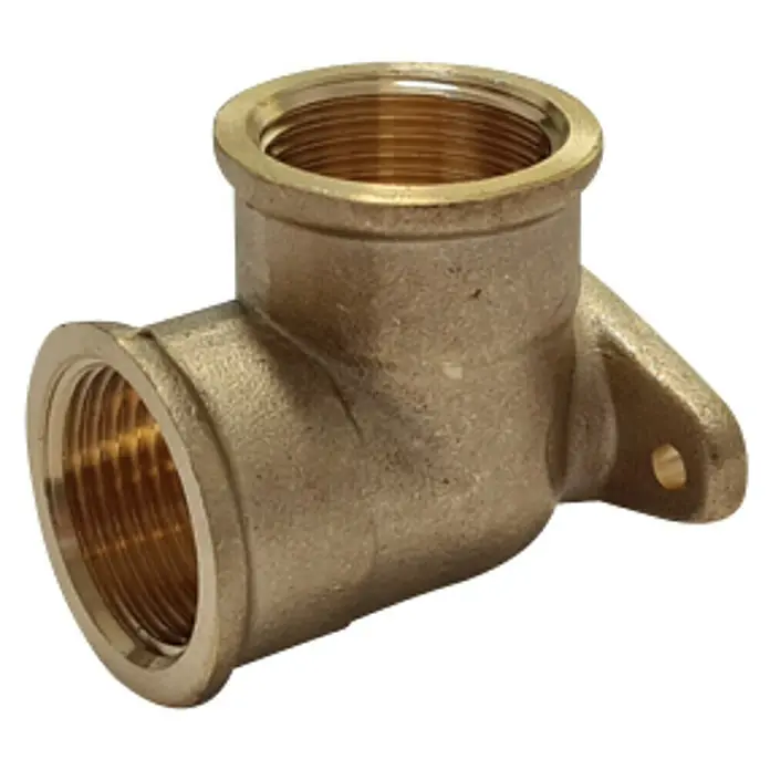 Wandscheibe - Innengewinde: ½″, Messing - Messing Fitting mit Innengewinde und Montageöse für Sanitäranwendungen, ideal für Rohrverbindungen und Installationen.