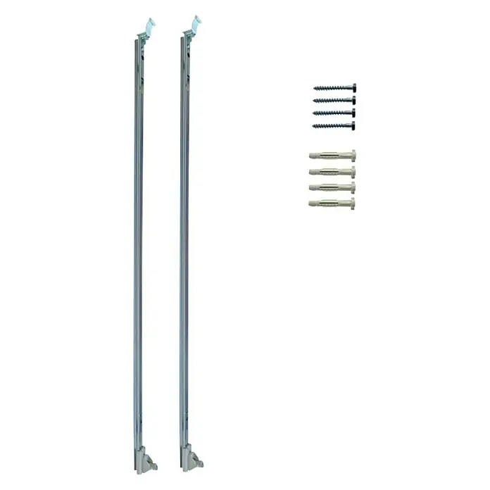 Montageschiene - Bauhöhe: 900 mm - Zwei Regalstützen aus Metall mit Befestigungsmaterial. Das Set enthält Schrauben und Bolzen zur sicheren Montage.
