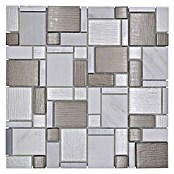 Mosaikfliese Crystal Mix XCM FK01 (30 x 30 cm, Weiß/Beige, Glänzend)