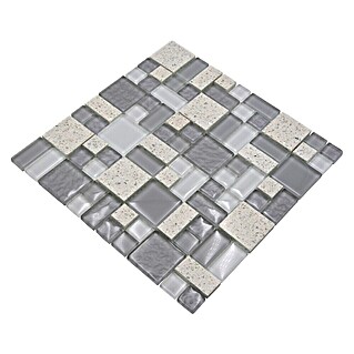 Mozaik pločica Crystal Mix XCM K990 (29,8 x 29,8 cm, Bijelo-sive boje, Sjaj)