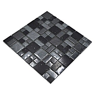 Mozaik pločica Crystal Mix XCM K989 (29,8 x 29,8 cm, Crne boje, Sjaj)