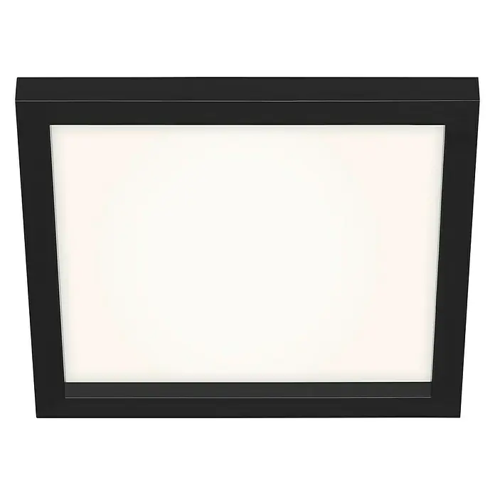 Briloner LED-Panel - 18 W, L x B x H: 29,5 x 29,5 x 8 cm, Schwarz, Warmweiß - Quadratische LED-Deckenleuchte in Schwarz mit hellem, diffusem Licht für eine moderne Raumbeleuchtung.