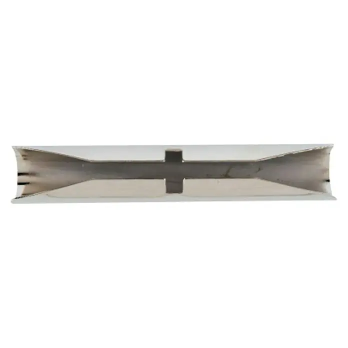 Elemento de unión de barra Colonial - 9,8 x 7 x 1,4 cm, Gris - Herramienta de metal con dos extremos en forma de horquilla y una cruz en el centro. Herramienta de precisión para aplicaciones especiales.
