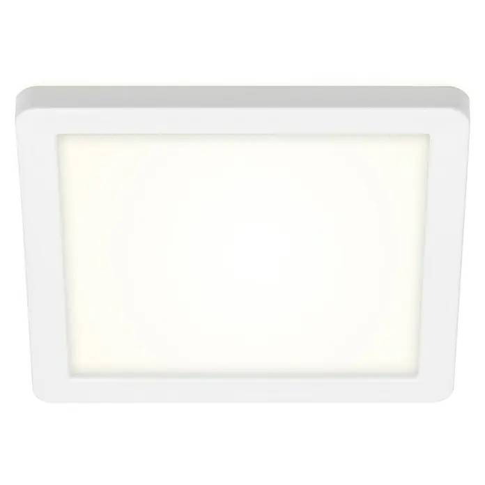 Briloner Plafón LED para exterior Frankfurt - 8 W, L x An x Al: 190 x 190 x 28 mm, Blanco, IP44 - La lámpara de techo LED cuadrada blanca ofrece una iluminación brillante y moderna para cualquier espacio.