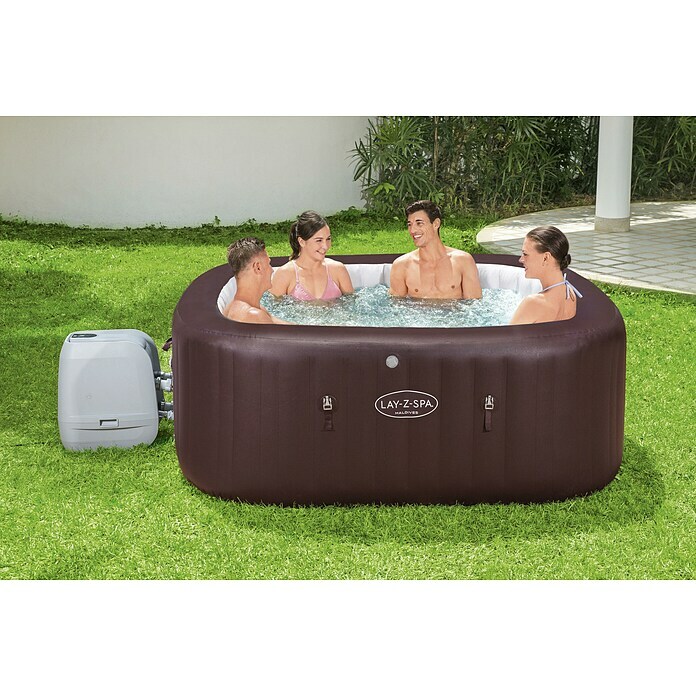 Bestway Lay-Z-Spa Außen-Whirlpool Maldives HydroJet ProL x B x H: 201 cm x 201 cm x 80 m, 1.050 l, Geeignet für: 7 Personen Use Shot