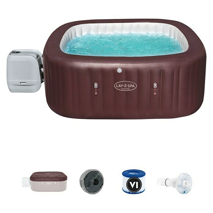 Bestway Lay-Z-Spa Außen-Whirlpool Maldives HydroJet ProL x B x H: 201 cm x 201 cm x 80 m, 1.050 l, Geeignet für: 7 Personen Diagonal View