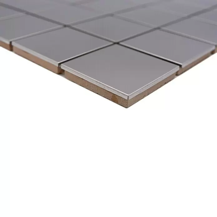 Mosaikfliese Quadrat XCE 48G - 29,8 x 29,8 cm, Silber, Glänzend - Detailaufnahme