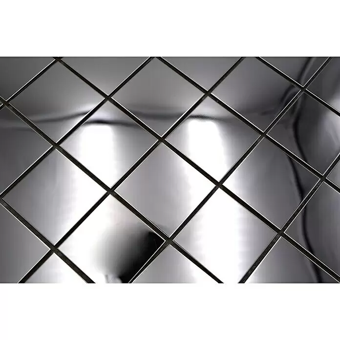 Mosaikfliese Quadrat XCE 48G - 29,8 x 29,8 cm, Silber, Glänzend - Detailaufnahme