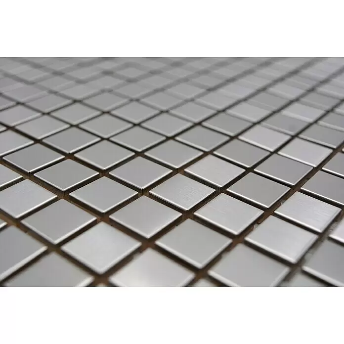 Mosaikfliese Quadrat XCE 15D - 30 x 30 cm, Silber, Matt - Detailaufnahme