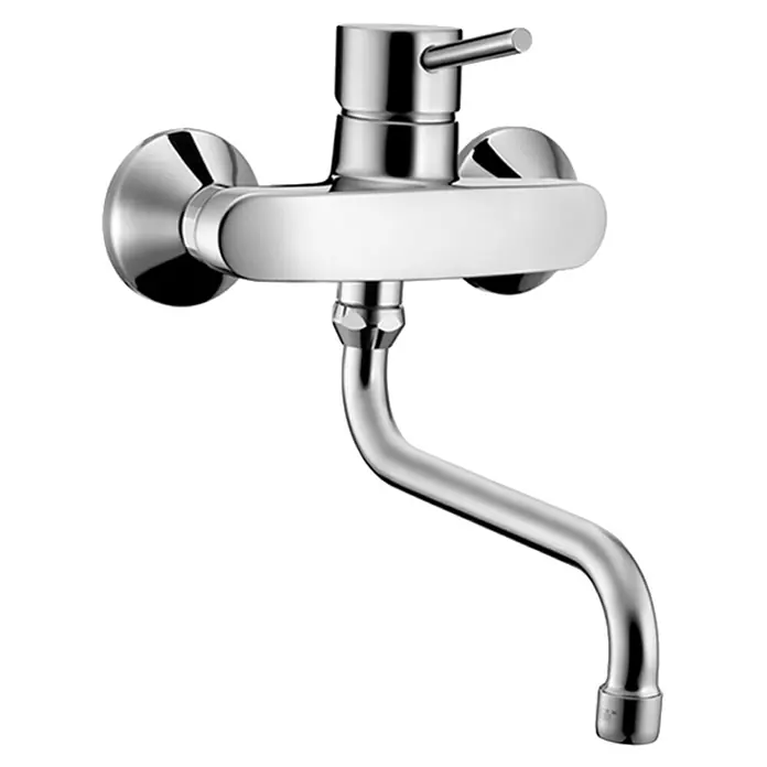 Hansa Vantis Style Spültischarmatur - Chrom, Glänzend - Verchromter Küchenarmatur mit schwenkbarem Auslauf und Einhebelmischer. Elegantes Design für moderne Küchen.