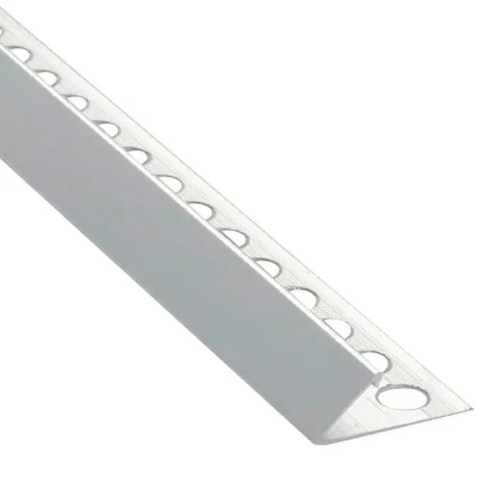 Perfil para baldosas Eurocanto 145A - Aluminio, Plateado, 2,5 m x 10 mm, Otros - Perfil de borde de baldosa de aluminio para un acabado limpio y profesional del alicatado. Protege los bordes de daños.