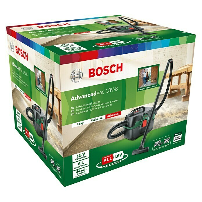 Bosch Advanced Nass-Trockensauger Vac 18V-88 l Diagonal View