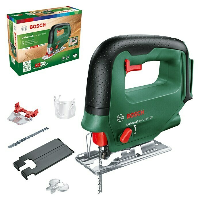 Bosch Universal Akku-Stichsäge Saw 18V-10018 V, Ohne Akku, Leerlaufhubzahl: 0 - 2.600 Hübe/min Diagonal View