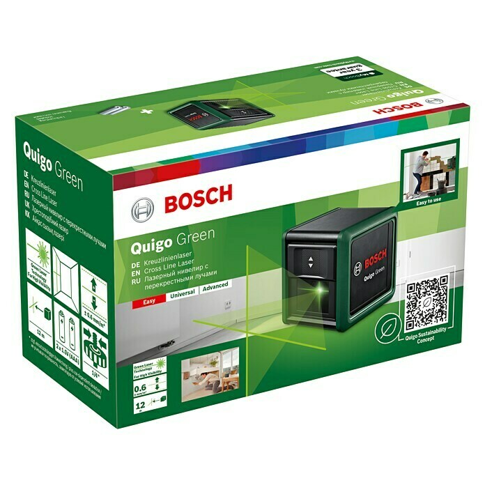 Bosch Kreuzlinienlaser Quigo Green IIMax. Arbeitsbereich: 12 m Diagonal View