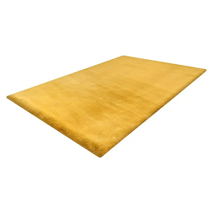 Fellteppich Happy - Gelb, 230 x 160 cm, 100 % Polyester (Flor) - Der goldgelbe Teppich hat eine weiche Textur und verleiht jedem Raum Wärme und Komfort. Ein echter Hingucker für Ihr Zuhause!