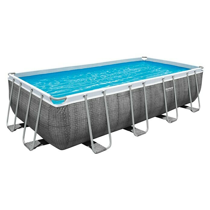 Bestway Frame-Pool-Set Power Steel14,812 l, Grau, L x B x H: 549 x 274 x 122 cm Diagonal View