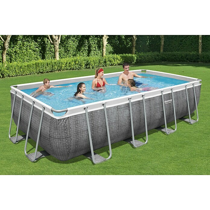 Bestway Frame-Pool-Set Power Steel14,812 l, Grau, L x B x H: 549 x 274 x 122 cm Use Shot