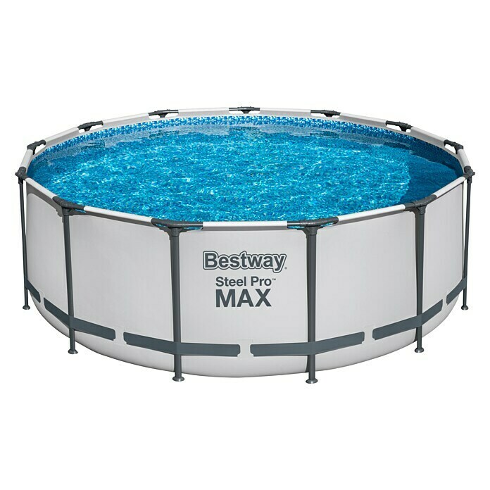 Bestway Frame-Pool-Set Steel Pro MAXØ x H: 396 x 122 cm, 12.690 l, Grau Front View