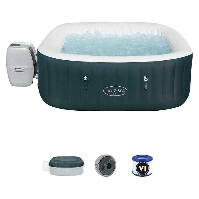 Bestway Lay-Z-Spa Außen-Whirlpool Ibiza Air-Jet180 x 180 x 66 cm, 778 l, Geeignet für: 4 - 6 Personen Diagonal View