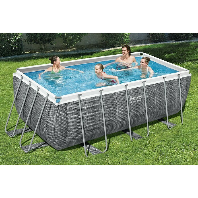 Bestway Frame-Pool-Set Power Steel8.124 l, Grau, L x B x H: 412 x 201 x 122 cm Use Shot