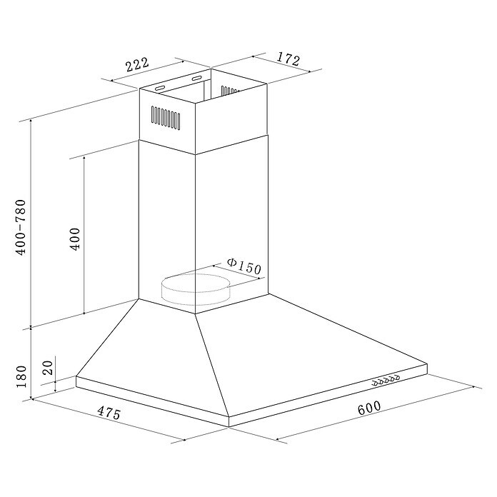 Respekta Winkelküche KBL280WWCG172 x 280 cm, Mit Elektrogeräten, Weiß Sketch