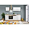 Respekta Küchenzeile KB220ESW (Breite: 220 cm, Mit Elektrogeräten, Weiß)